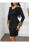 Dressify Women’S Fashion Women's Long Sleeve V-Neck Fur Detailed Camisole Dress - 4