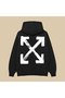 Off-White Arab Tee Unisex Oversize Black Cotton Hooded Printed Sweatshirt Hoodie