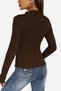 Women's Elastane Handkerchief Round Neck Long Sleeve Blouse - 3