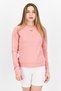 Women Sportswear Fit Brand Logo Long Sleeves Sweatshirts, Peach