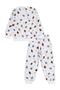 Leaf Patterned Pajama Set for Ages 10-13 - Ecru 13-14 Years Old