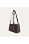 Women's Brown Suede Textured Handbag - 2