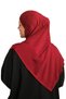 Burgundy Practical Ready-To-Wear Hijab Scarf with Viscose Bonnet Large Size 1290Bv_16 - 4