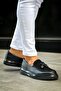 Tasseled Men's Casual Shoes Black (Black Sole) - 5