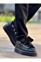 Lace-Up Men's Casual Shoes Black (Black Sole) - 3