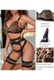 Women Lingerie Sets with Garter Belt 4 Pieces Lace Teddy Babydoll Bodysuit MG06 - 5