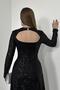 Black Backless Pulpayet Dress - 4