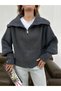 Dgn's Turn-Up Collar Women's Knitwear Cardigan-Jacket - 2