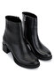 Women's Faux Leather Black Heeled Boots - 2