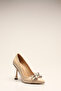 Beige Crinkled Patent Leather Women's Heels - 3