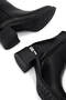 Women's Faux Leather Black Heeled Boots - 3