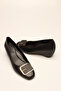 BLACK SKIN BUCKLE WOMEN HEELS - 3