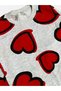 Girl's Cotton Fabric Gray Heart Patterned Long Sleeve Seasonal Pajama Set - 3