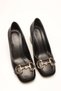 BLACK SKIN BUCKLE WOMEN HEELS - 3