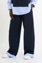 Navy Blue Sweatpants with Decorative Detail on the Leg
