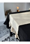 Natural Linen Rectangular Runner with Ruffles on Two Sides 50X150Cm - 5