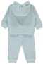 Velvet Zippered Cardigan 3-Piece Set (Dinosaur) Blue - 2
