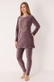 Women's Cotton Velvet Winter Set / Dusty Rose 2230 - 5