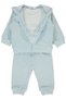 Velvet Zippered Cardigan 3-Piece Set (Dinosaur) Blue