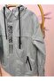 Boy's Hooded Zippered Raincoat with Pockets - 4
