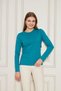 Women's Crew Neck Long Sleeve Basic T-Shirt - 100% Cotton Casual T-Shirt-Petrol