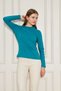 Women's Crew Neck Long Sleeve Basic T-Shirt - 100% Cotton Casual T-Shirt-Petrol - 6