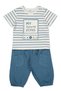 Linen Muslin T-Shirt 2-Piece Set (Favorite Song) Navy Blue
