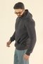 Men's Basic Winter Fleece-Lined Sweatshirt - Dark Smoked Regular Kangaroo Pocket Hoodie - 6