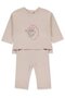 Three Thread Sweat 2-Piece Set (Retro Flower) Powder