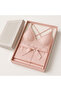 Premium Jacquard Powder Pink Lacy Robe & Nightdress Set – Special Boxed - 6