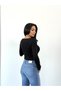 Ultra Soft Boat Neck 2-Piece Blouse Black-Burgundy - 5