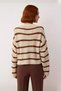 Women's Oversized Crew Neck Striped Crop Knit Sweater Low Sleeve Casual Winter for Outfits - 4