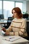 Women's Oversized Striped Crew Neck Low Sleeve Knitwear Sweater Winter Casual Stylish Great for Outfits - 3