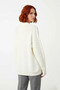 Women's Oversized Thick Hair Knit Patterned Crew Neck Low Sleeve Long Length Knitwear Sweater Winter Quality - 4