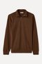 Men's Brown Zippered High-Neck Sweatshirt