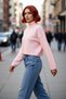 Women's Oversized Turtleneck Low Sleeve Super Crop Knitwear Sweater Ideal for Winter and Autumn Casual