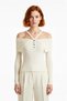 Women's Carmen Collar Ribbed Fitted Knitwear Sweater Long Sleeve Day and Night Wear Offering Modern Elegance - 2