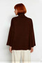 Women's Oversize Turtleneck Low Sleeve Acrylic Knitwear Sweater Long Basic Model for Winter Season - 4