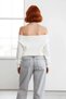 Women's Oversize Beaded Boat Neck Knitwear Sweater Off-The-Shoulder Super Crop Stylish Design Quality - 4