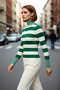 Women's Striped Turtleneck Knit Sweater Basic Regular Fit Winter Long Sleeve Offers Everyday Chic