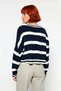 Women's Oversized Crew Neck Striped Knitwear Crop Sweater Spring Autumn Casual Chic Quality - 4