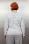 Women's Grey Heart Pattern Knitwear Sweater Long Sleeve Regular Cut Ideal for Cold Weather Chic - 4