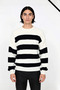 Men's Oversize Wide Fit Crew Neck Striped Acrylic Knitwear Sweater Ideal for Cold Winter Days - 2