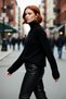 Women's Oversized Stand Collar Raglan Sleeve Zipper Detail Plain Knit Sweater, a Must-Have for Cold Weather