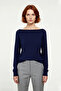 Women's Regular Fit Plain Boat Neck Knitwear Crop Sweater Medium Thickness Standard Sleeve Design Quality - 2