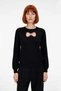 Women's Knitwear Sweater Crew Neck Embroidered Pearl Detail Regular Fit Long Sleeve Winter Elegance - 2