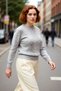 Women's Pearl Detailed Regular Fit Crew Neck Knitwear Sweater Comfortable and Stylish on Cold Days