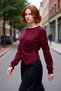 Fitted Cotton-Acrylic Blend Knitwear Sweater with Tie Detail for Women Offers Winter Chic