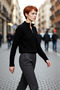 Women's Regular Fit Crop High Neck Zippered Thessaloniki Knit Acrylic Knitwear Sweater Winter Outfits