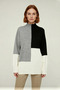 Women's Relaxed Fit Stand Collar Color Block Knitwear Sweater Comfortable and Stylish Choice for Winter Days - 2